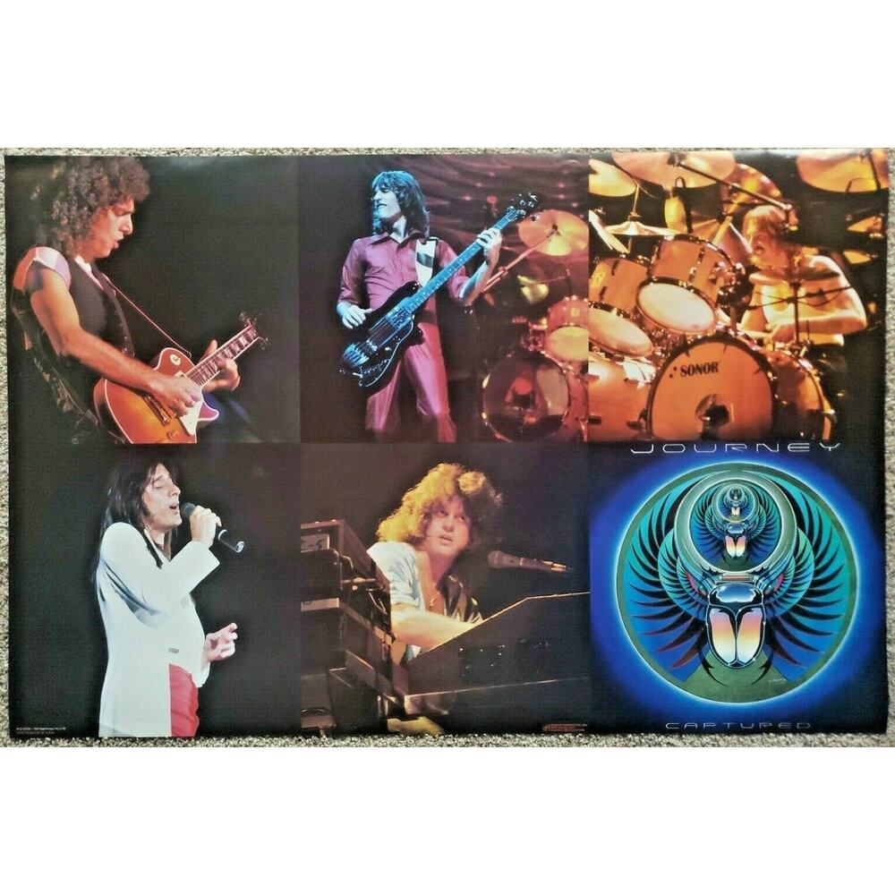 1981‎ Journey Captured Original Poster Record Insert KC2-37016 NOS 34"x 23"